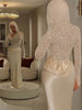Off Shoulder Lace Satin Maxi Dress Women Elegant Long Sleeve Ruched Bodycon Mermaid Evening Club Party Formal Dress