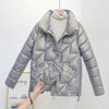Glossy Down Cotton Jackets Women Winter Parkas Female Stand Collar Casual Warm Short Puffer Jacket Snow Outwear