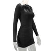 Square Collar Party Clubwear Mini Dresses Women Sexy Low Chest Tight Short Dress Autumn Solid Color Ruched Wrap Hip Dress Lady