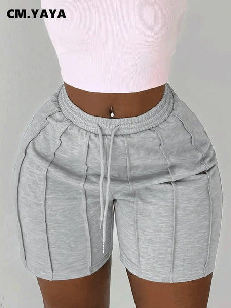 Women Sporty Activewear Draped Shorts Yoga Jogger Elastic Shorts