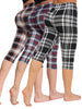 Women Minimalist Checkered Leggings Sports Yoga Pants Vacation Travel Outdoor Camping Cycling Tights Unique Capri Pants