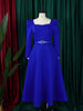 Autumn Stylish Women Evening Party Dress Long Puff Sleeve Elegant Pleated A-Line Gowns Birthday Wedding Celebrate Robes