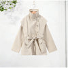 Oversized Tie-Waist Cropped Trench Coat Drop Shoulder Autumn Women Modern Edgy Outerwear Chic Lady Streetwear Coat