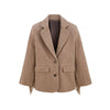 Elegant Women Blazer Coat Turn down Collar Full Sleeve Tassel Solid Thick Warm Jacket Female Spring Office Lady Outwear
