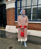Women Red Plaid Long Trench Coat Casual Lapel Single Breasted Full Sleeve Windbreaker Jacket Y2k Autumn Lady Streetwear