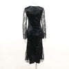 Elegant Mall Gothic Women Evening Dresses Grunge Aesthetic E-girl Velvet Midi Dress Lace Splice Sexy Split Alt Outfits