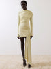 Irregular Draped Ruched Sexy Mini Dress Women Gown Elegant Turtleneck Long Sleeve High Waist Pleated Club Party Dress