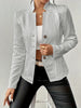 Autumn and Winter Woman Textured Button Front Blazer Stand Collar Long Sleeve Fit for Office and Casual Wear Suit Jacket