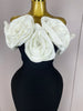 Stereoscopic Red Flowers Sexy Off The Shoulder Ankle Lenght Bandage Dress Woman Birthday Party Vestido Wedding Party Outfit