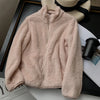 Korean style Coat Women Autumn Winter Women's Long Plush Fleece Zipper Jacket Women Fur Cardigan Coat