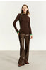 Minimalist PU Leather Casual Pants for Women Autumn Loose Floor Length Straight Slit Female Trousers 12343250