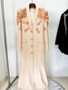 High Street Designer Maxi Dresses Women's Long Sleeve Flowers Appliques Beaded Long Dress