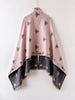 English: Bee Floral Print Open Front Shawl Wrap, Reversible Tassel Poncho Cape, Women Warm Throw Blanket Scarf for Daily Travel