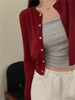 Autumn Long Sleeve Women Elegant Cardigan Sweater Slim Fit Solid Color O-neck Knitted Top Short Coat