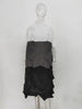 Diamond Pleated Maxi Dress for Women Full Sleeves Color Block Fold Turtleneck Loose Dresses Autumn 8GR2395