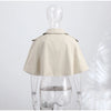 Women's Trench Cape Coat Vintage Double Breasted Short Trench Style Poncho Female Spring Woman Street Outerwear