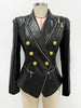 Designer Jacket Women's Slim Fitting Zippers Artificial Leather Blazer