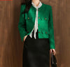 Spring Autumn Women's Blazers 2026New Elegant Slim Cropped Streetwear Green Suit Coat Ladies Jackets Outwear Female Tops