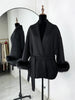 Fox Fur Wool Overcoat Women's Short Coat Office Lady Elegant Double-sided Woolen Coat Cardigan Jackets Loose Wool