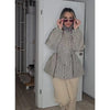Casual Grid Drawstring Loose Coat Women Stand Collar Button Waist-Closed Female Jacket Spring Lady Street Outwears Chic