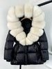 Lagabogy Real Fox Fur Collar Winter Women Hooded Puffer Jacket 90% White Goose Down Coat Female Thick Waterproof Outerwear