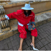 Women Solid Zip Up Two Piece Set High Neck Loose Jacket Wide Leg Track Pants Spring Autumn Casaual Hip Hop Outfit