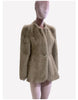 Autumn Winter Elegant Chic Short Fitted Faux Fur Blazer Women Single Button Puff Sleeve Fluffy Jacket
