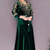 Middle Aged And Elderly Women's Clothing Spring Autumn Styles Noble And Stylish Velvet Dresses Dresses With Enlarged Sizes