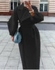 Winter Coat For Women Solid Loose Lapel Double Breasted Trench Vintage Long Sleeve Jackets Warm Thick Woman Coats