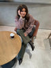 Women Round Neck Tweed Jacket Fringe Trim Long Sleeve Open Front Cropped Texture Outerwear Lady Elegant Daily Street Coat