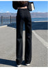 Autumn Spring Jeans Women Denim Pants Vintage Straight Trousers Female White Black Solid Loose Casual Wide Leg Pants