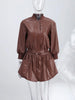 Spring Set Women's Matching Sets Faux Leather Bomber Jacket Two-Piece Set Top Mini Skirt Shorts Pants Woman Clothes Streetwear