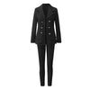Women Two Pieces Pant Sets Formal Business Double Breasted Blazers Jacket Pants 2 Piece Set Elegant Ladies Suits Office Lady