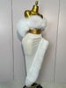 Women White Sequins Top Short Skirt Two Pieces Set Sexy Celebrate Evening Prom Birthday Dress Nightclub Stage Outfit