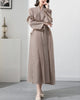 Spliced Pleated Dress For Women V-neck Long Sleeves Designer Belt Party Dresses Patchwork Female Clothing 2YA1324