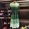 Designed Women's Pleated Dress O-neck Loose Fit Color Block Beaded Long Sleeve Famale Clothing 2DB6598