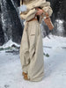 American Vintage Y2K Wide Leg Trousers Women Winter Thicken Plus Velvet Warm Pants Female High Waist Baggy Sweatpants