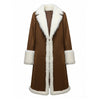 Women's Suede Fur Collar Long Coat Western Plush Autumn And Winter Warm Coat Outdoor Windproof Slim Fit Windbreaker