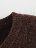 Women Single Breasted Knit Cardigan Long Sleeve O Neck With Pockets Spring Jacket Female Elegant Brown Coat
