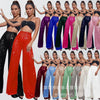 Women's Solid Color Wide-leg Pants Casual Elegant Black Sequins Holiday For Women Long Pant Womens Clothing
