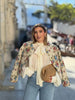 Women Vintage Floral Print Jacket Long Sleeve Mandarin Collar Single Breasted Loose Cropped Straight Coats Autumn Casual Outfits
