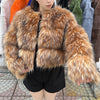 Faux Fur Coat Women's Jacket Winter Warm Thick Fox Raccoon Leather Brown Plus Size Especially Fake Fur Cold