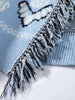 Cardigan Paisley Print Sweater Women's Coat Stand Collar Top Long Sleeves Thick Knit Fabric Spring Woman Clothes Daily Outerwear