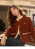 Wool Coat for Women Winter Korean Retro Lace Splicing Lamb Wool Button Pockets Thickened Warm Female Coat MXB43W0720