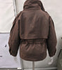 Women Brown Drawstring Waist Puffer Jacket Stand Collar Warm Cotton Padded Coat Casual Oversized Winter Parka Outerwear