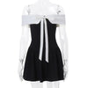 American Vintage Shirt Long Sleeve Mini Dresses Women Clothing Slim Fit Polo Neck Black Short Party Dress Korean Autumn