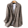Autumn Vintage Single Breasted Office Plaid Blazer Ladies Long Sleeve Korean Loose Suit Jacket Women Blazers Female