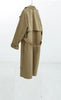 Classic Khaki Color Padded Thickened Trench Coat, Mid-Length British Style Jacket for Women, Fall/Winter