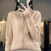 Knitted Cardigan Jacket Women Spring Autumn Flip Collar Female Appear Thin Long Sleeve Slim Ladies Sweater Coat
