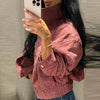 Suede Stand Collar Cropped Jacket Ribbed Hem Autumn Women Retro Daily Outerwear Chic Street Ladies Coat